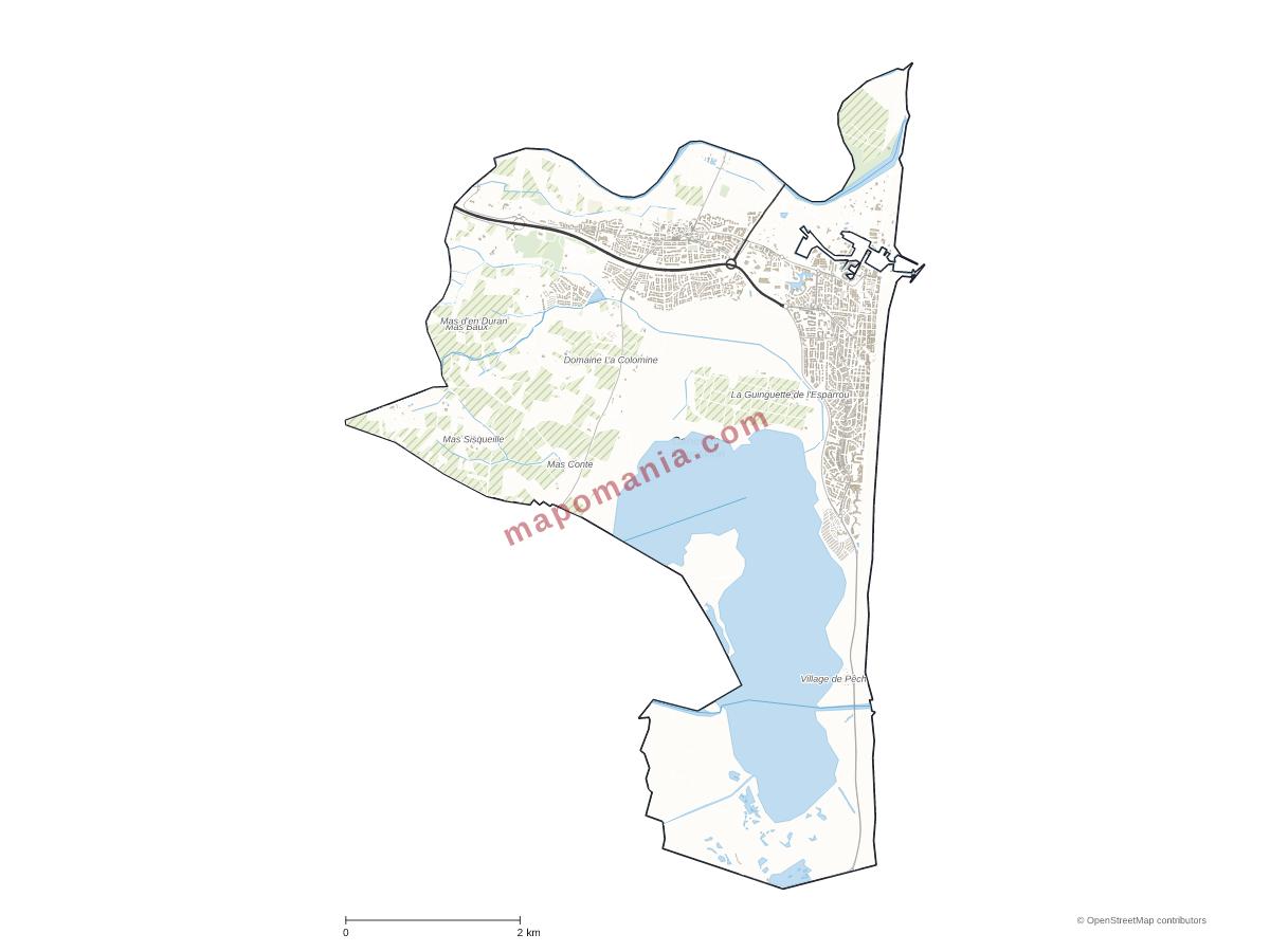 Carte de Canet-en-Roussillon à personnaliser