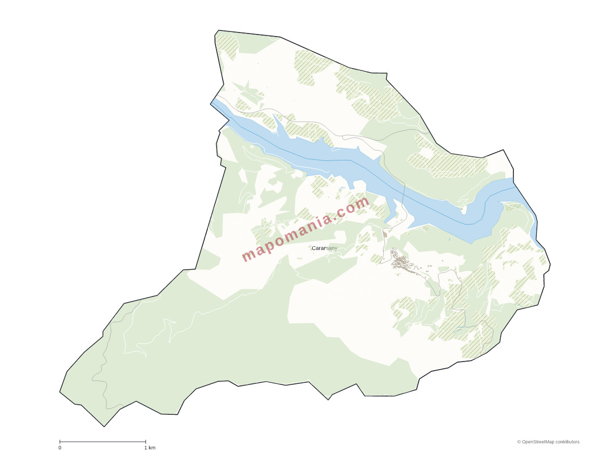 Carte de Caramany à personnaliser