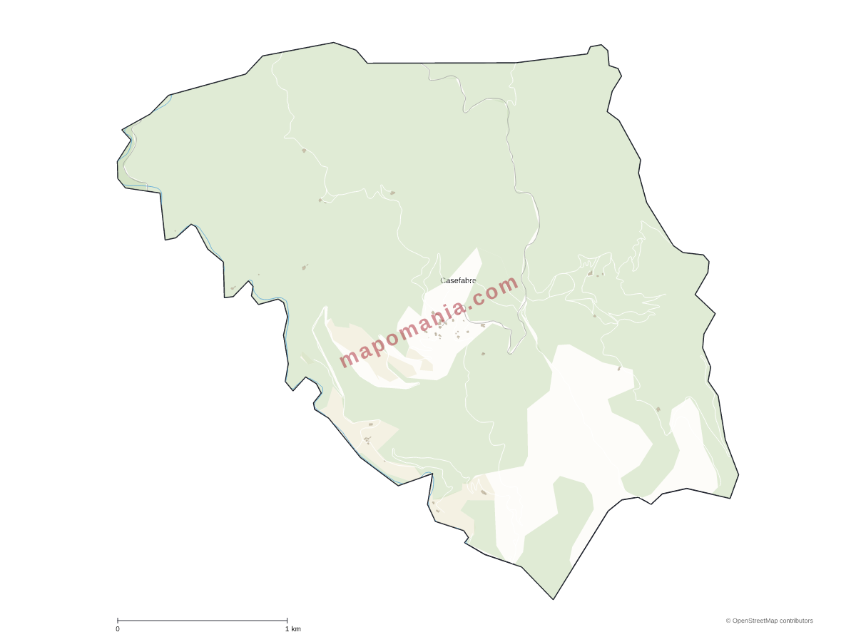 Carte de Casefabre à personnaliser