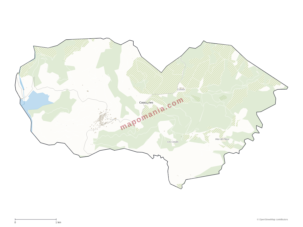 Carte de Cassagnes à personnaliser