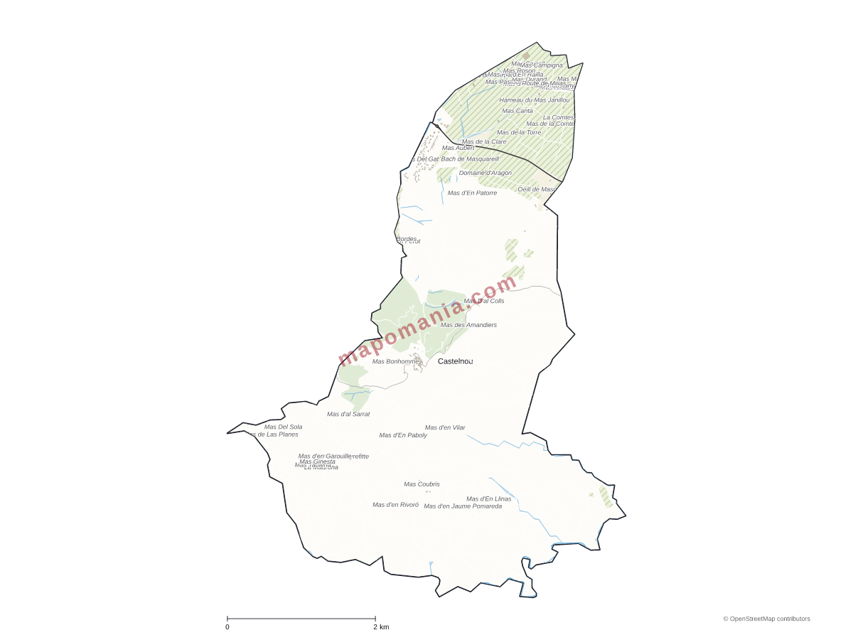 Carte de Castelnou à personnaliser