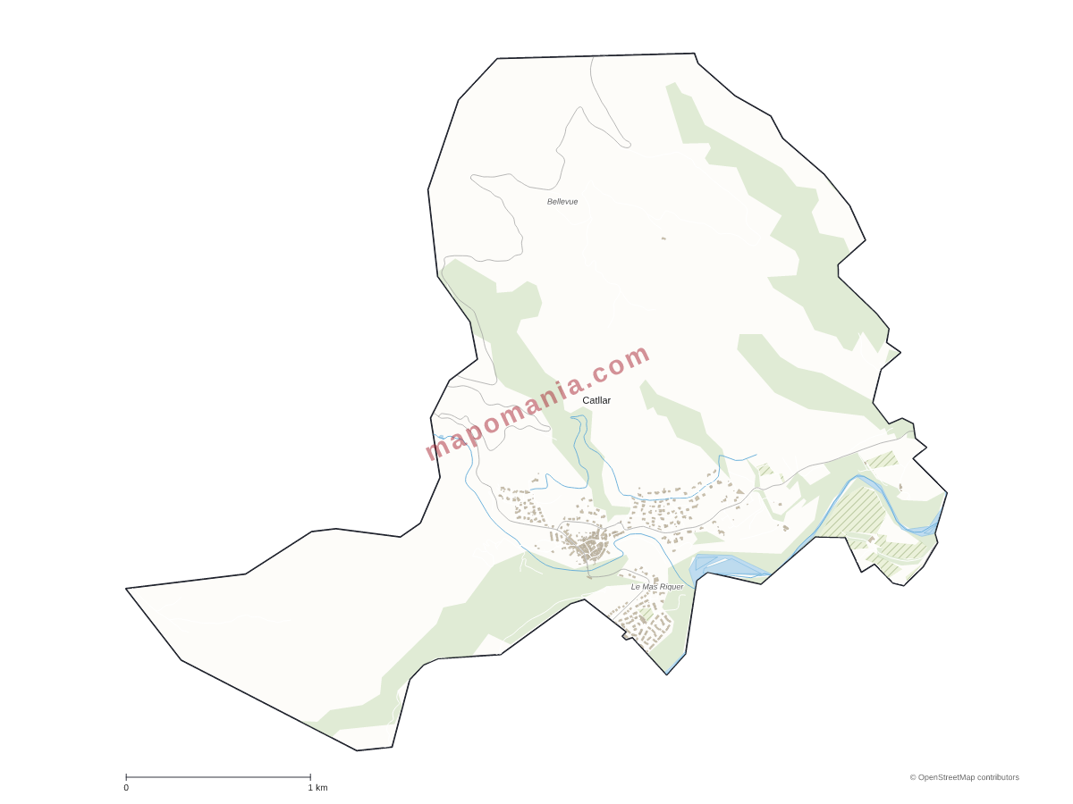 Carte de Catllar à personnaliser