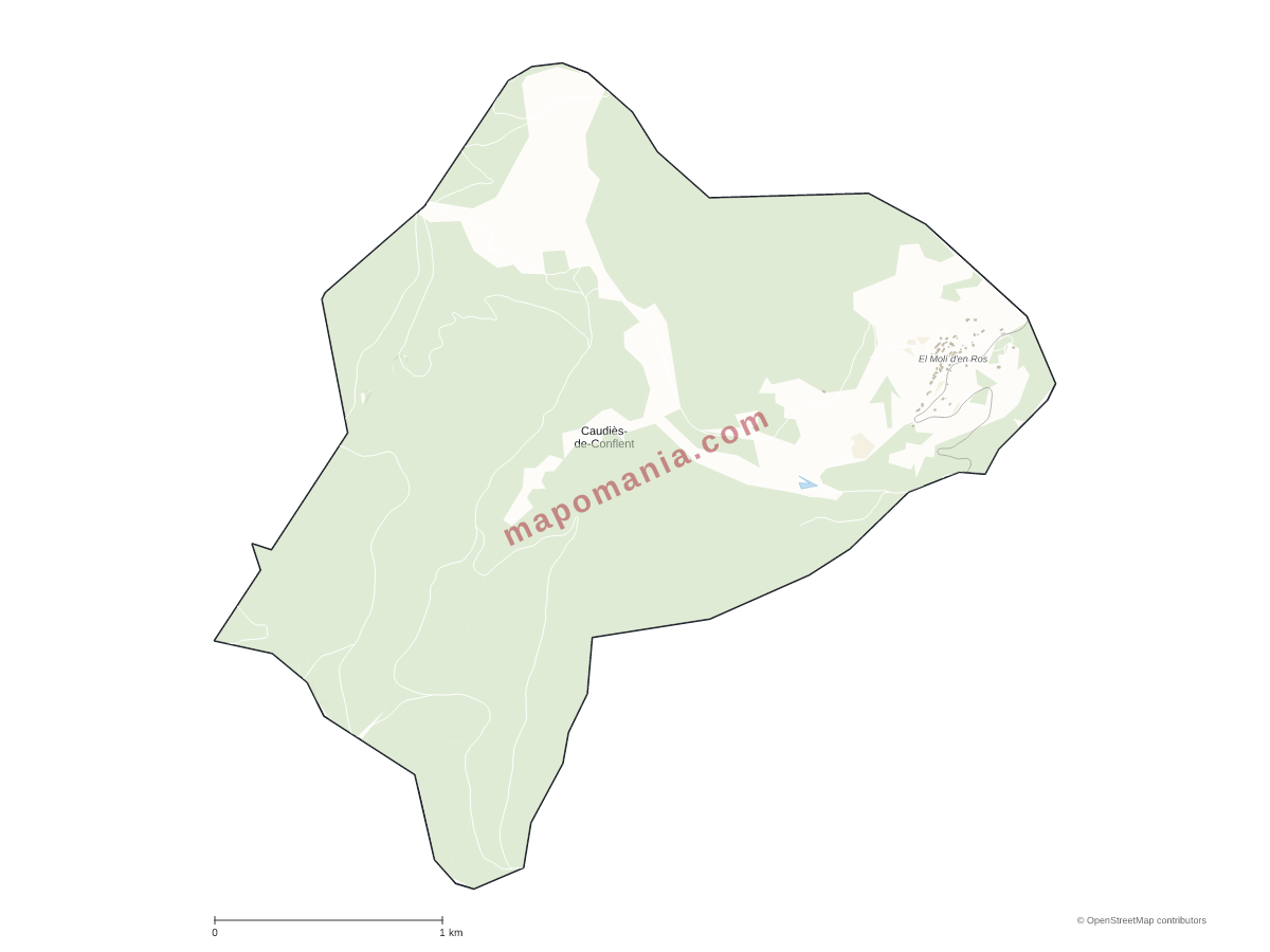 Carte de Caudiès-de-Conflent à personnaliser