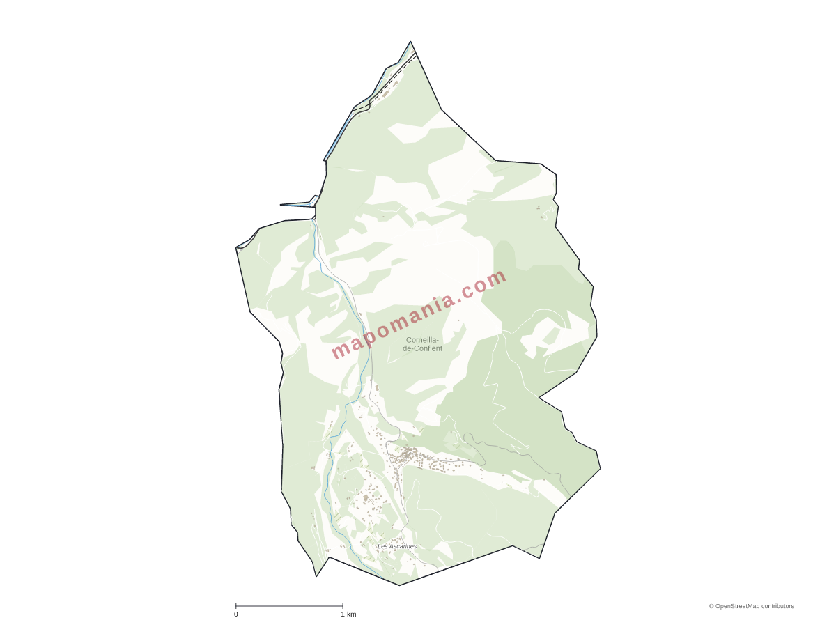 Carte de Corneilla-de-Conflent à personnaliser
