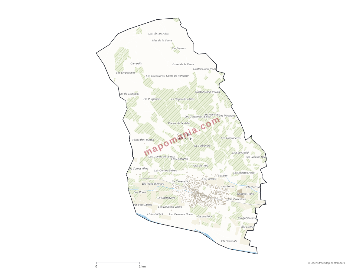 Carte de Corneilla-la-Rivière à personnaliser