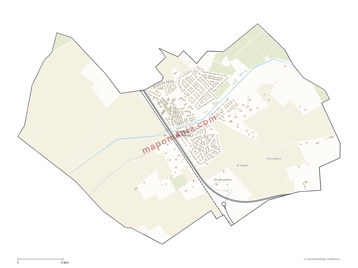 Carte de Corneilla-del-Vercol à personnaliser