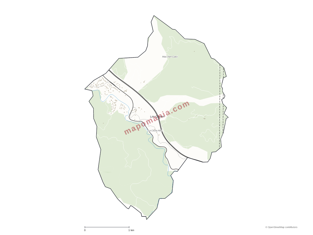 Carte de Les Cluses à personnaliser