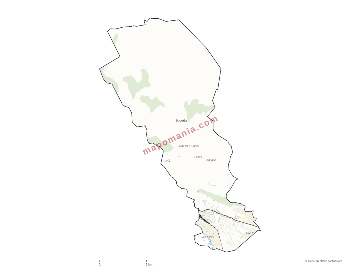 Carte de Enveitg à personnaliser