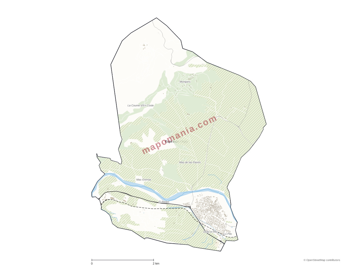 Carte de Espira-de-l'Agly à personnaliser