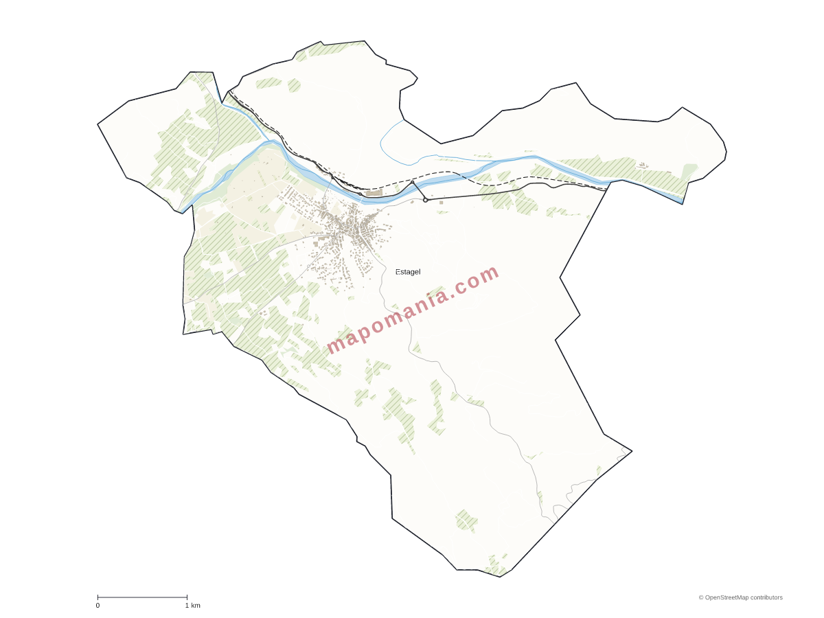 Carte de Estagel à personnaliser