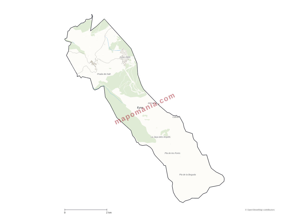Carte de Eyne à personnaliser