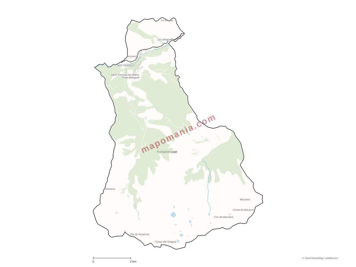 Carte de Fontpédrouse à personnaliser