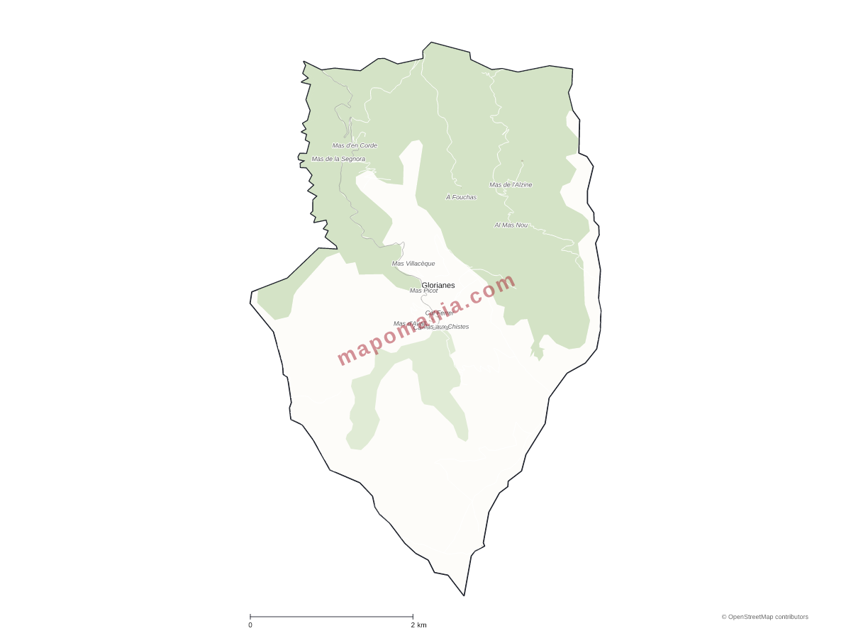 Carte de Glorianes à personnaliser