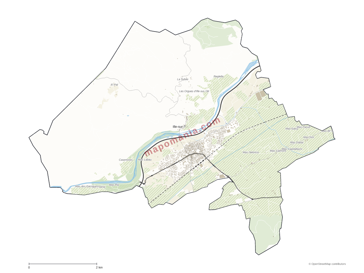 Carte de Ille-sur-Têt à personnaliser