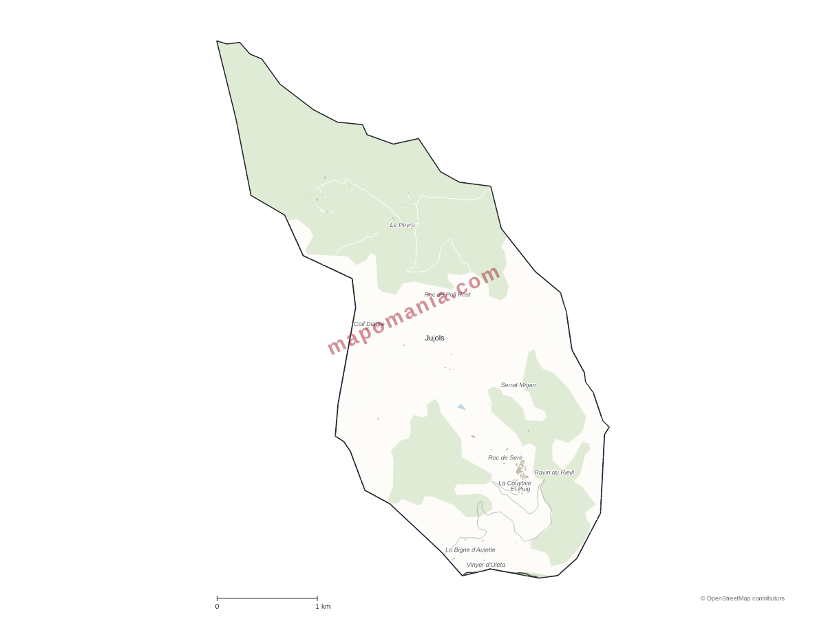 Carte de Jujols à personnaliser