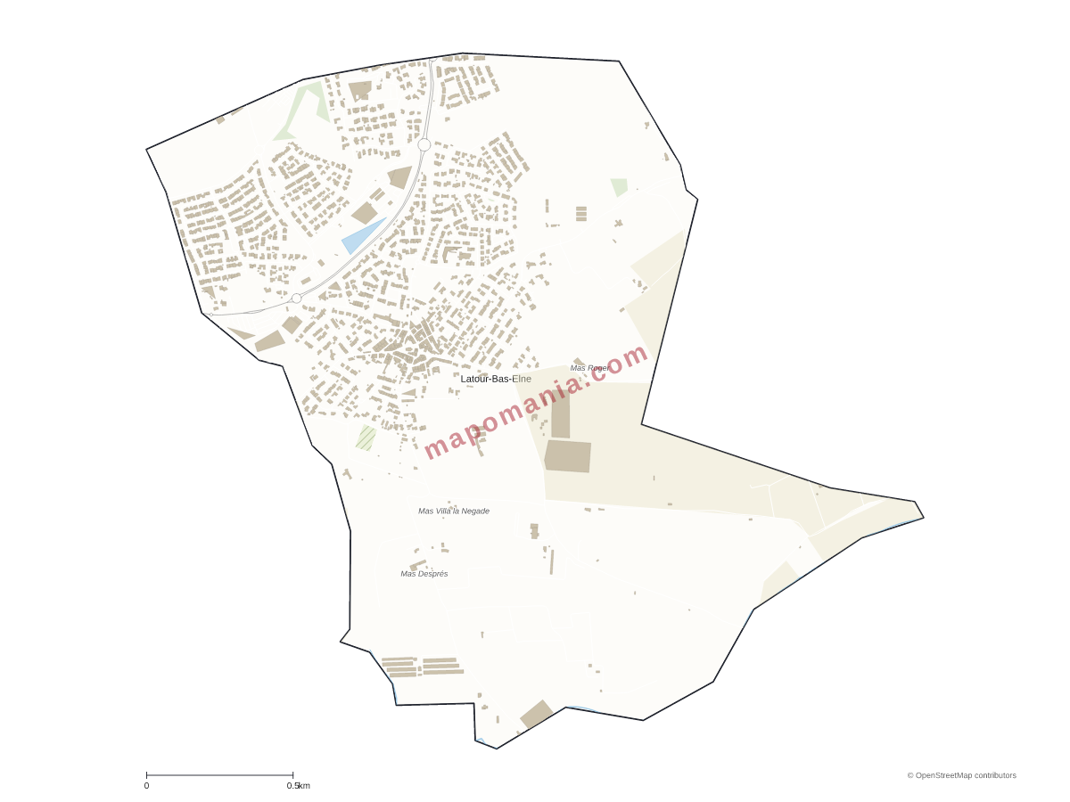 Carte de Latour-Bas-Elne à personnaliser