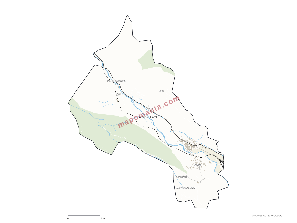 Carte de Latour-de-Carol à personnaliser