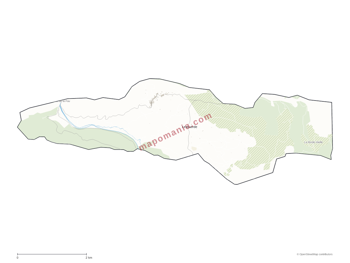 Carte de Lesquerde à personnaliser