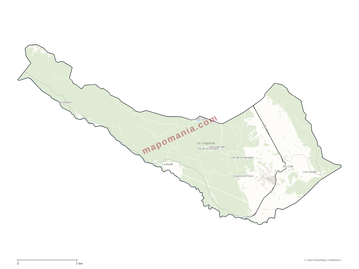 Carte de La Llagonne à personnaliser