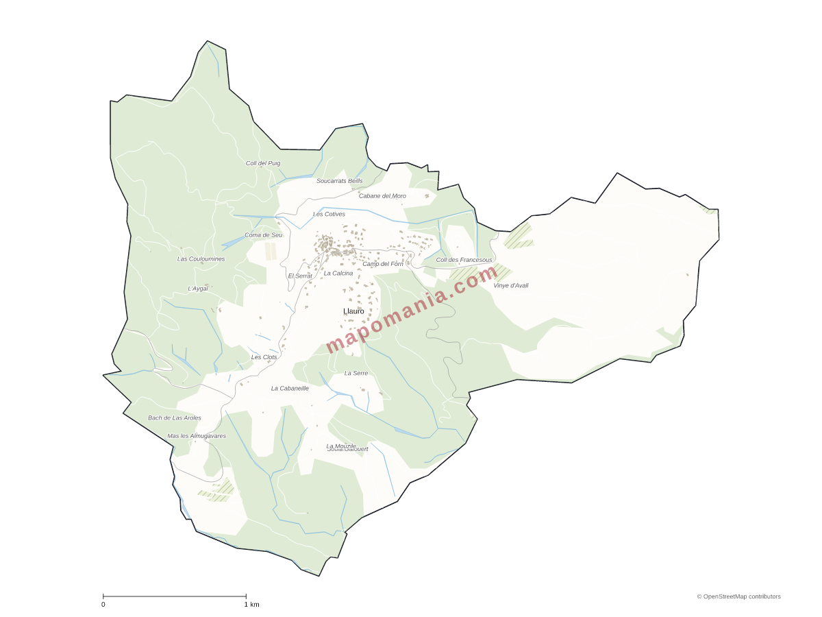 Carte de Llauro à personnaliser