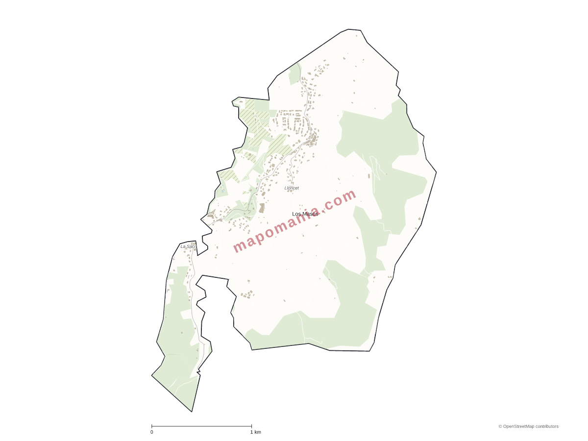 Carte de Los Masos à personnaliser
