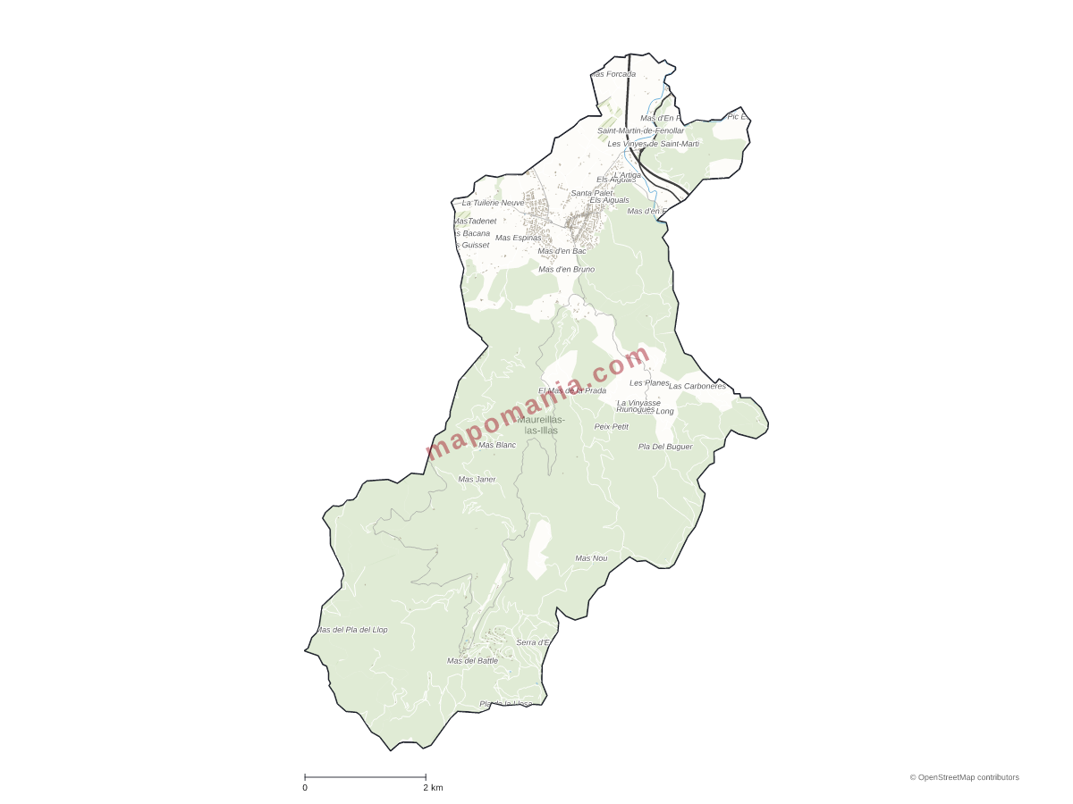 Carte de Maureillas-las-Illas à personnaliser