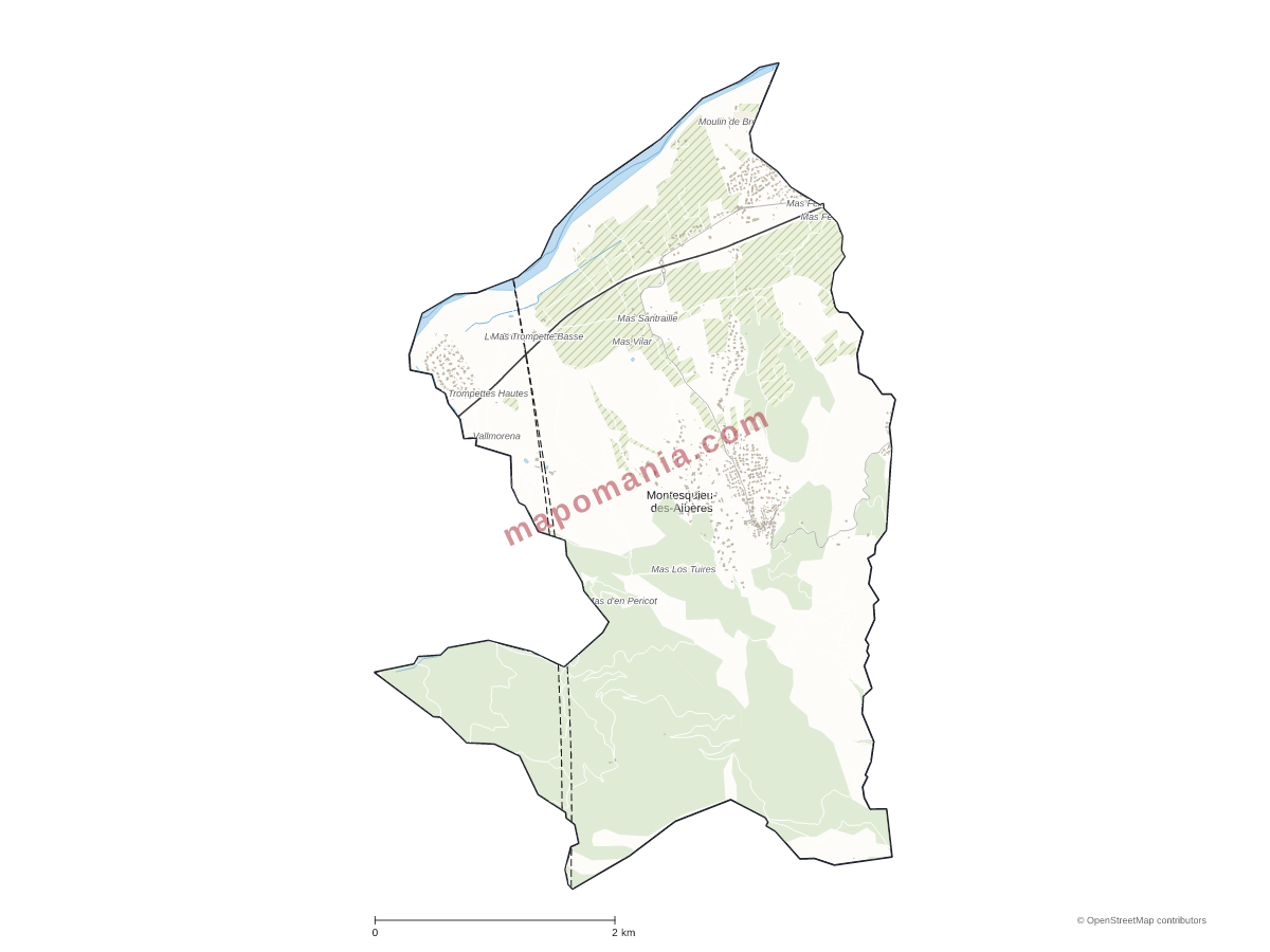 Carte de Montesquieu-des-Albères à personnaliser