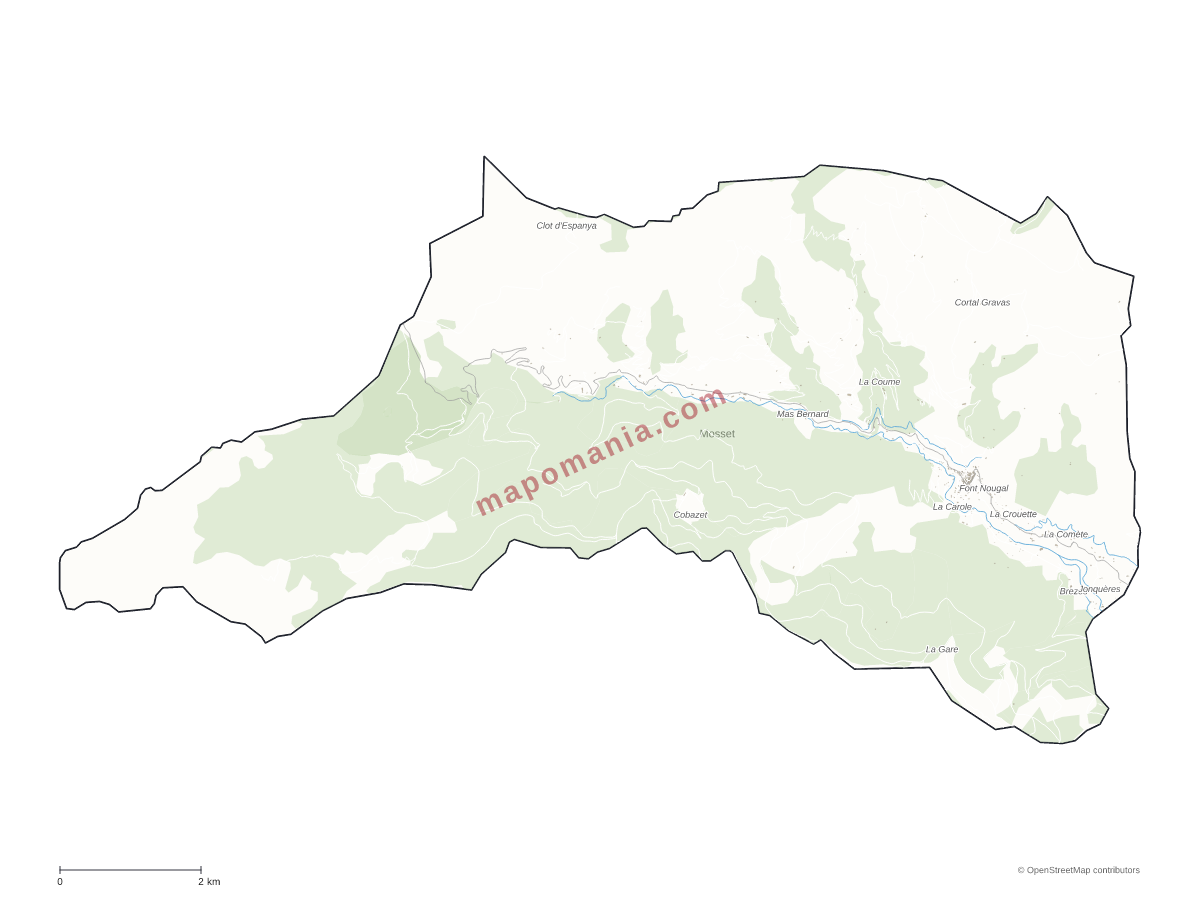 Carte de Mosset à personnaliser