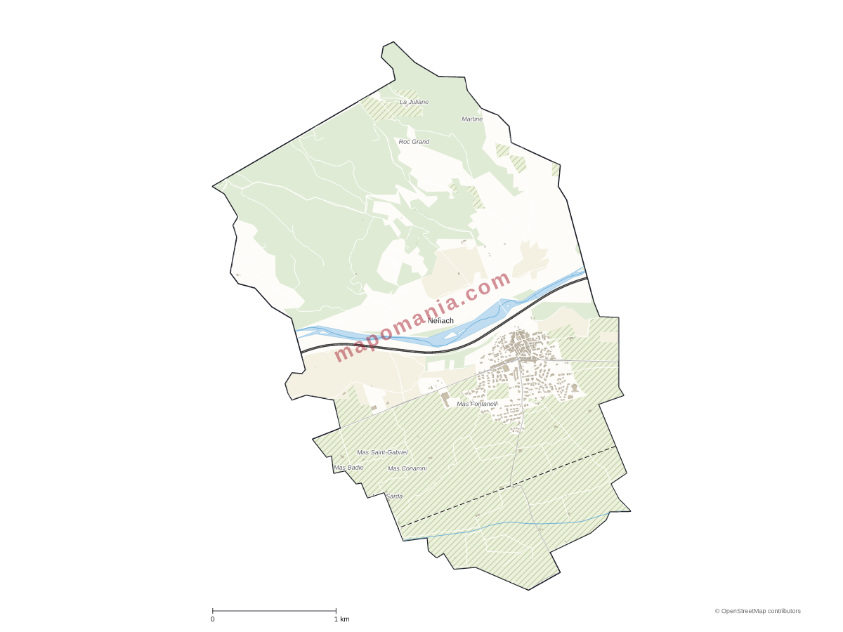 Carte de Néfiach à personnaliser