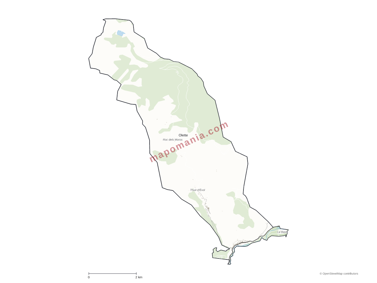 Carte de Olette à personnaliser