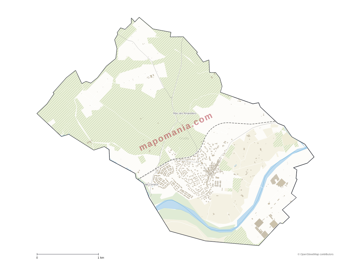 Carte de Ortaffa à personnaliser