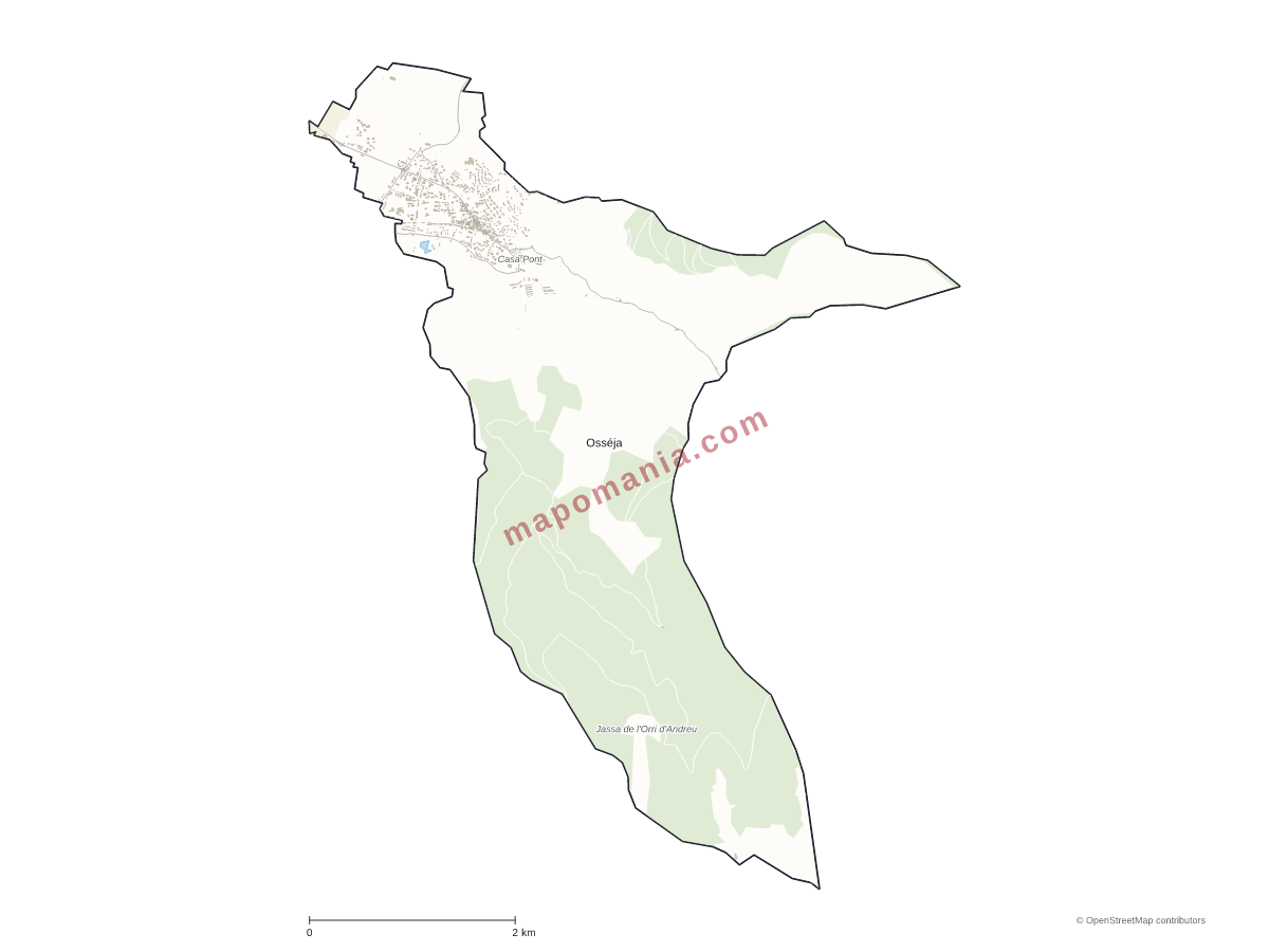 Carte de Osséja à personnaliser