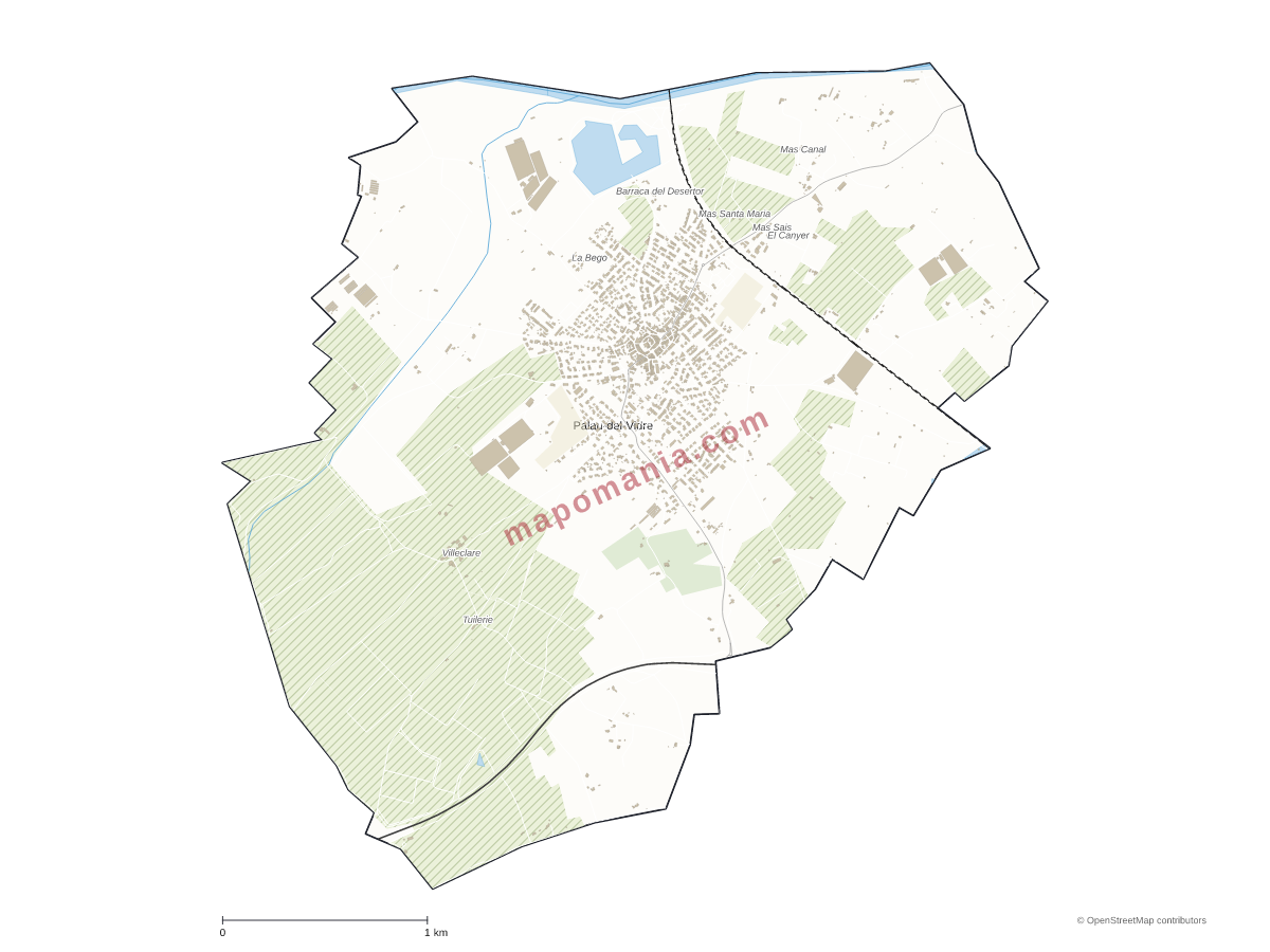 Carte de Palau-del-Vidre à personnaliser