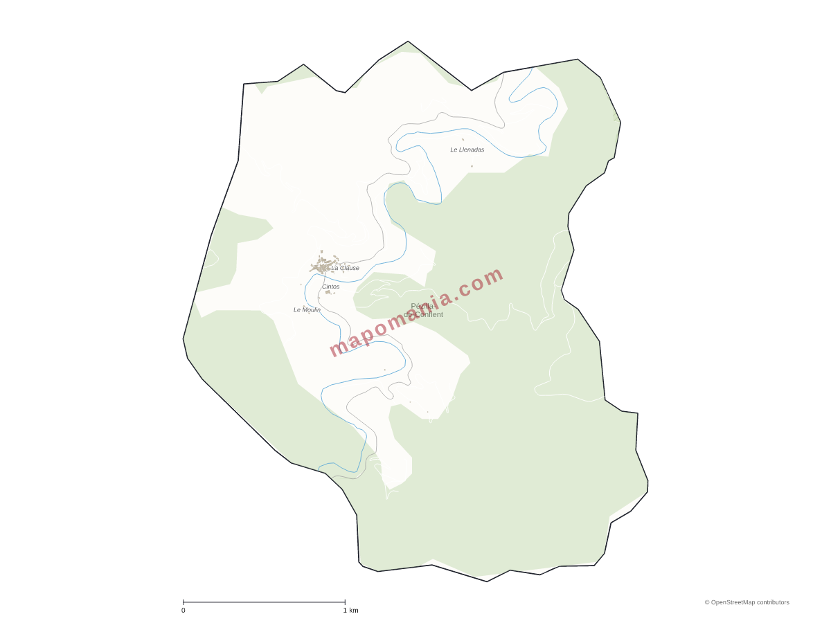 Carte de Pézilla-de-Conflent à personnaliser