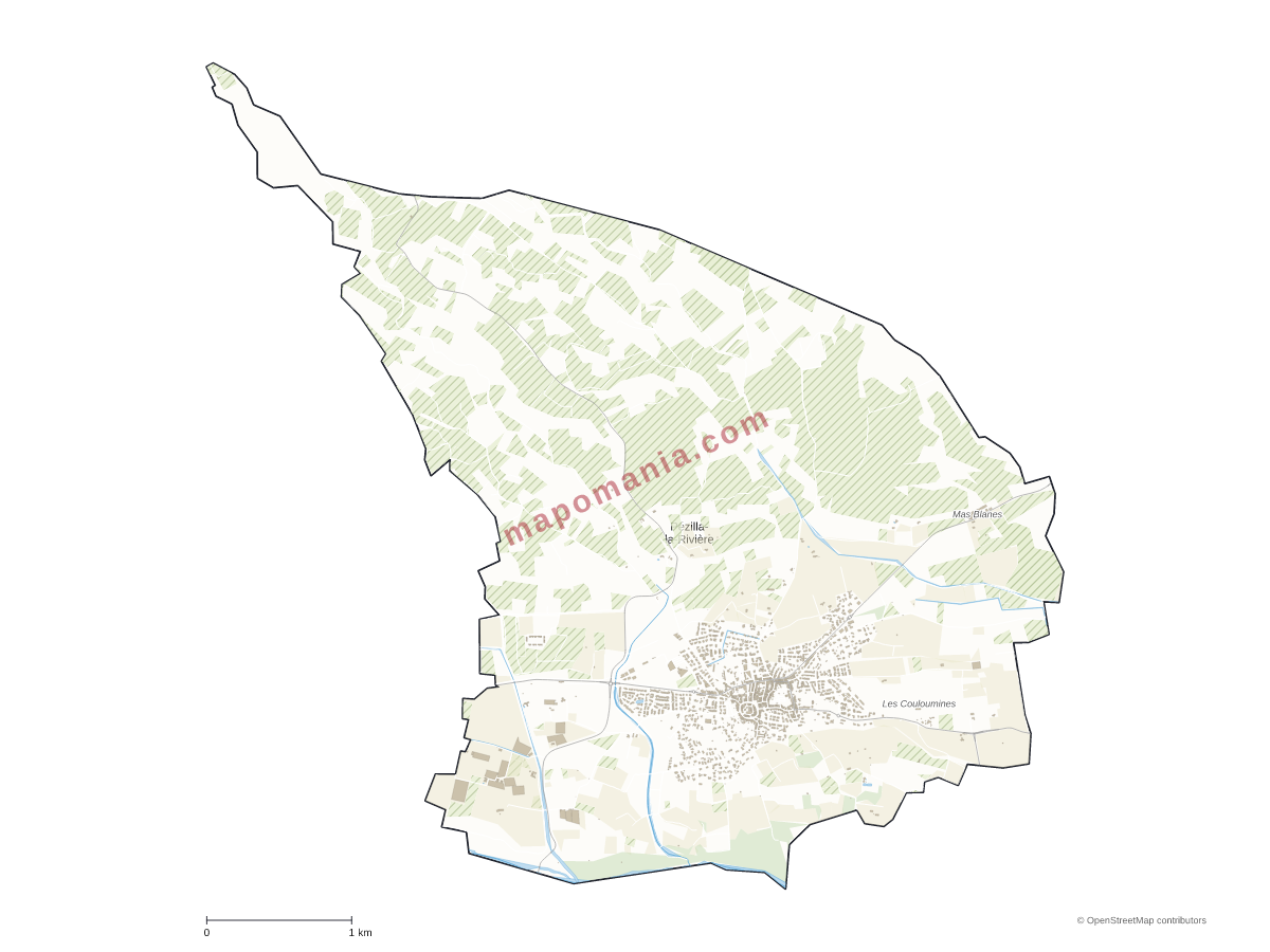 Carte de Pézilla-la-Rivière à personnaliser