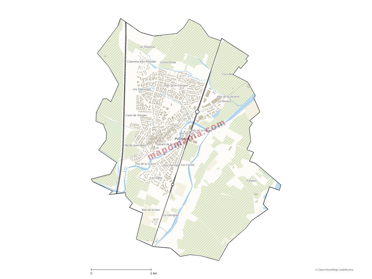 Carte de Pollestres à personnaliser