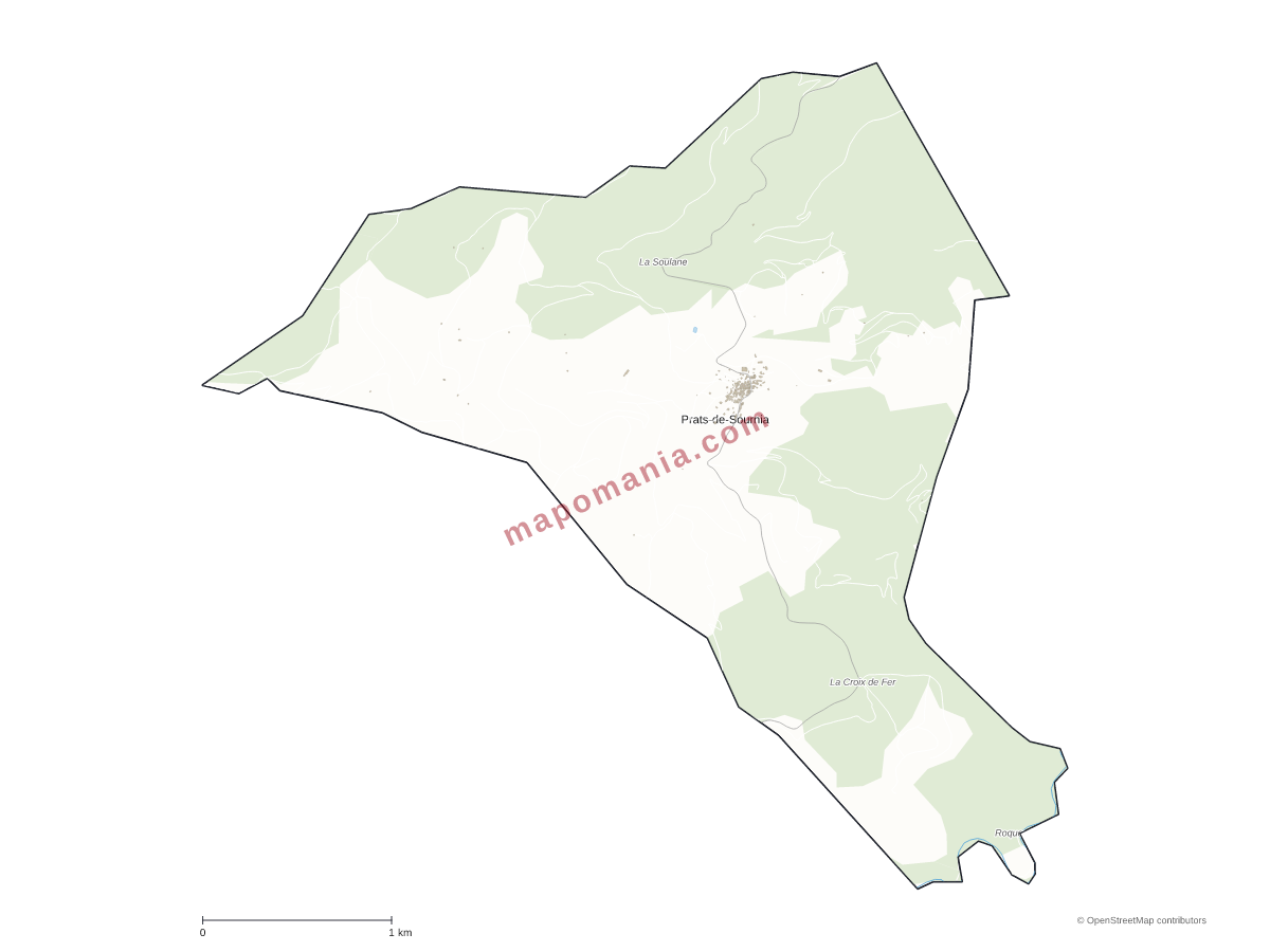 Carte de Prats-de-Sournia à personnaliser