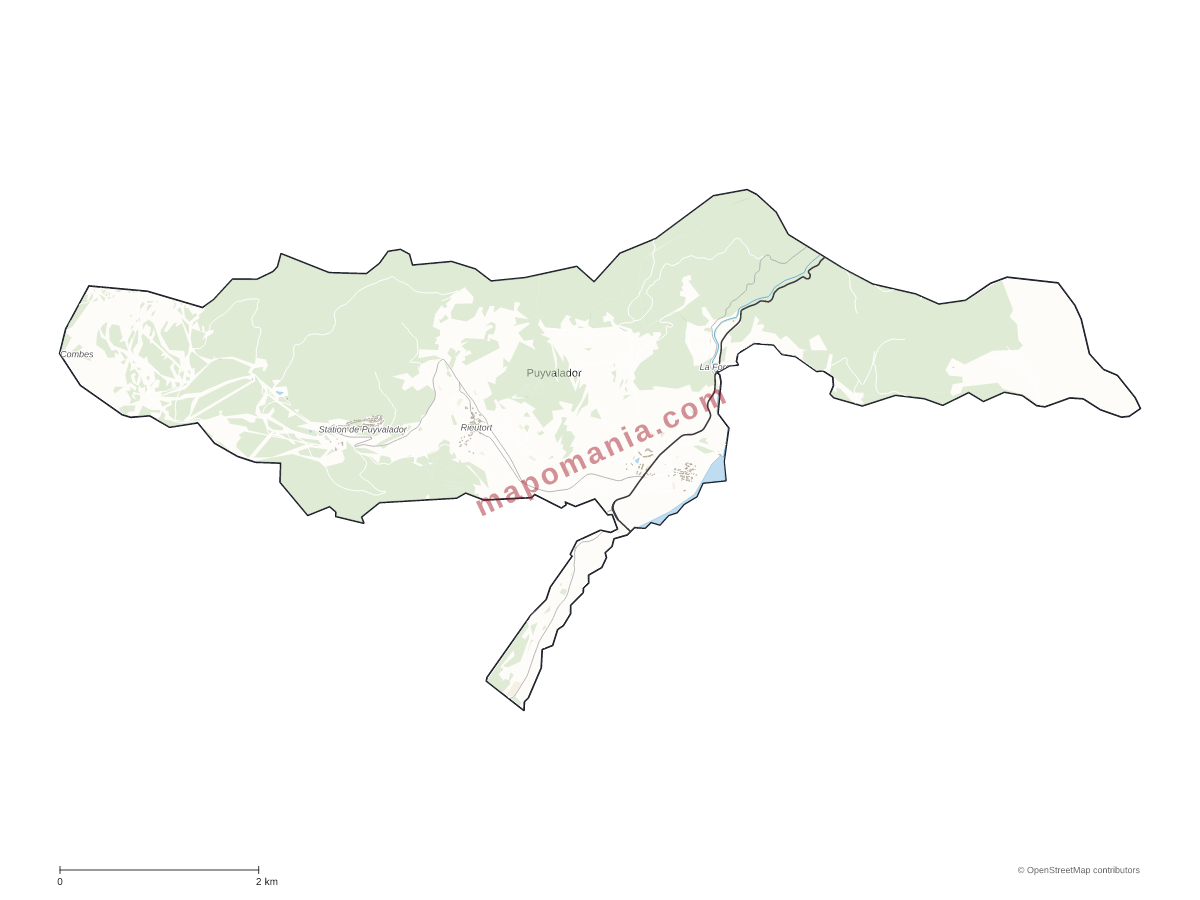 Carte de Puyvalador à personnaliser