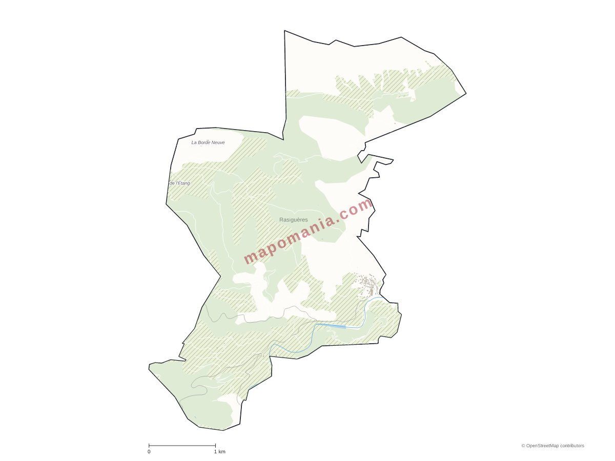Carte de Rasiguères à personnaliser