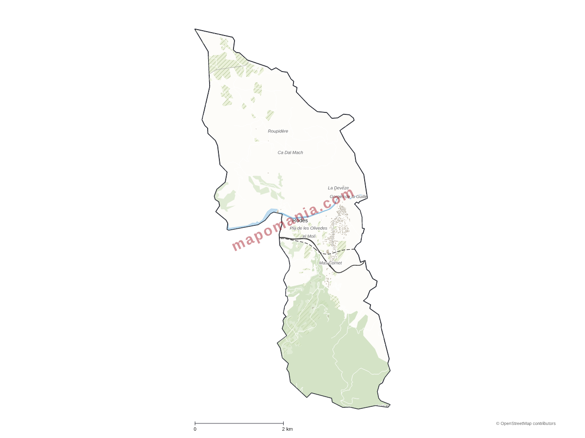 Carte de Rodès à personnaliser