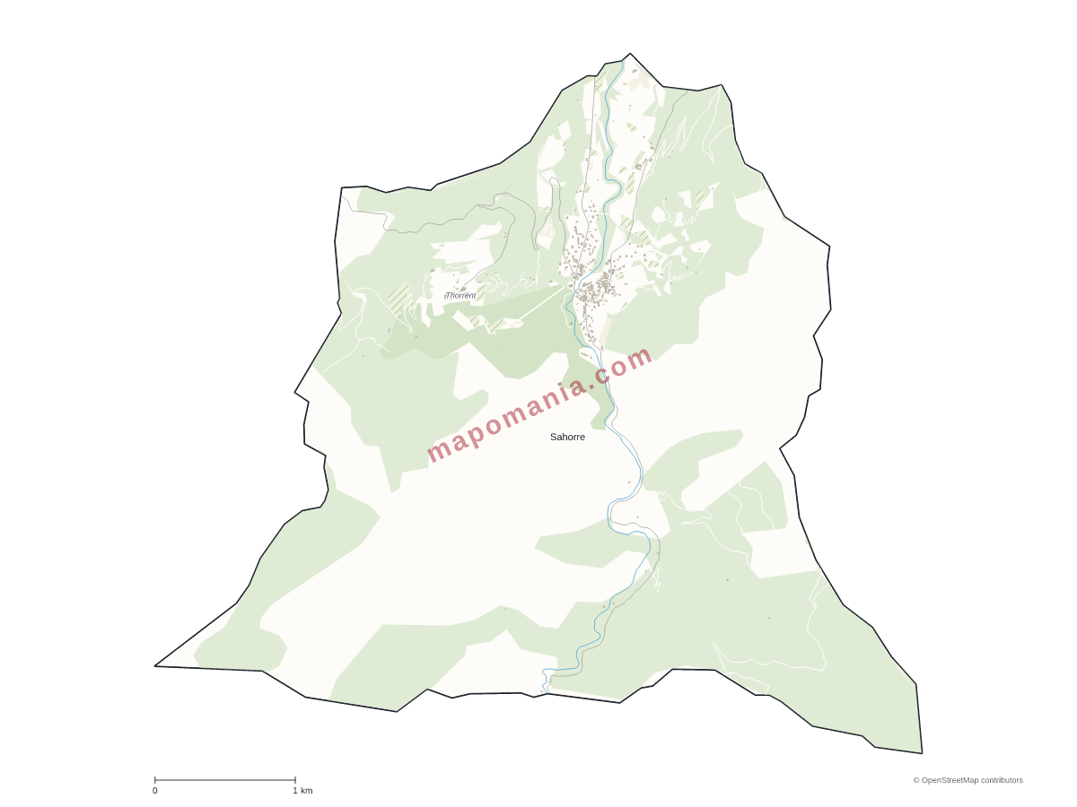 Carte de Sahorre à personnaliser
