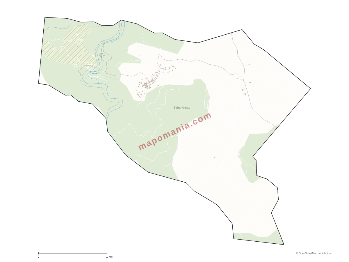Carte de Saint-Arnac à personnaliser