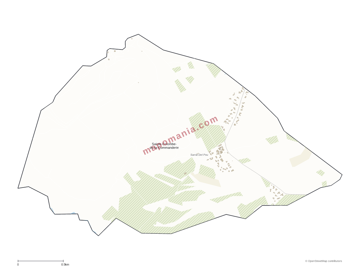 Carte de Sainte-Colombe-de-la-Commanderie à personnaliser