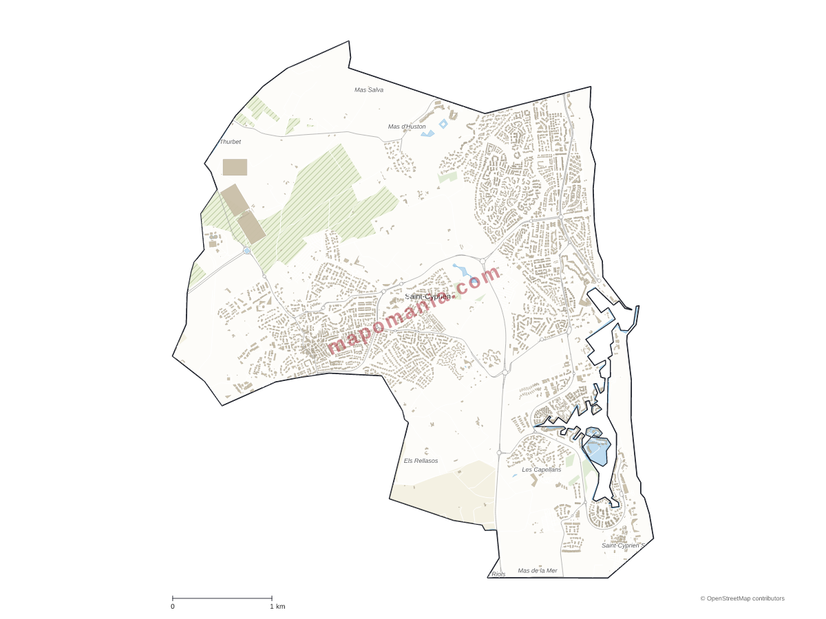 Carte de Saint-Cyprien à personnaliser