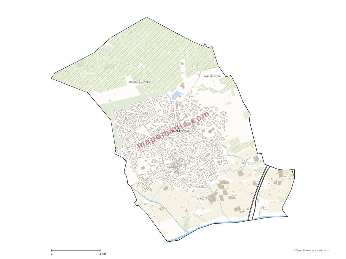 Carte de Saint-Estève à personnaliser