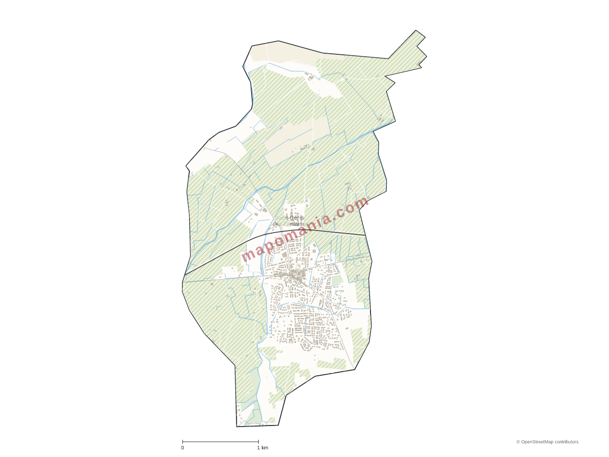 Carte de Saint-Génis-des-Fontaines à personnaliser