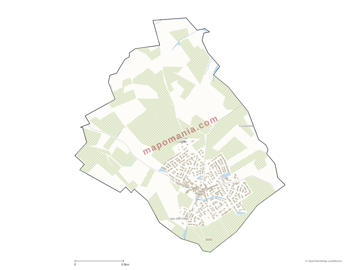 Carte de Saint-Jean-Lasseille à personnaliser
