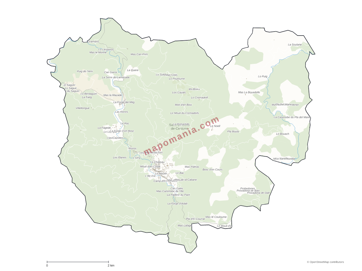 Carte de Saint-Laurent-de-Cerdans à personnaliser