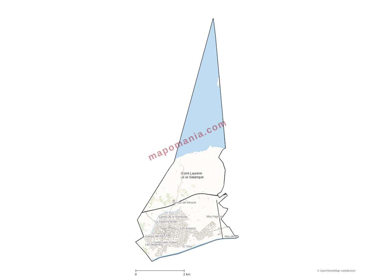 Carte de Saint-Laurent-de-la-Salanque à personnaliser