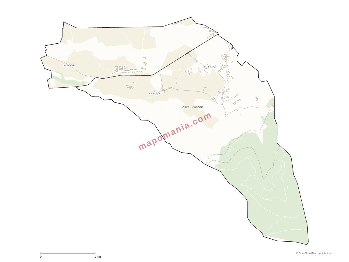 Carte de Sainte-Léocadie à personnaliser